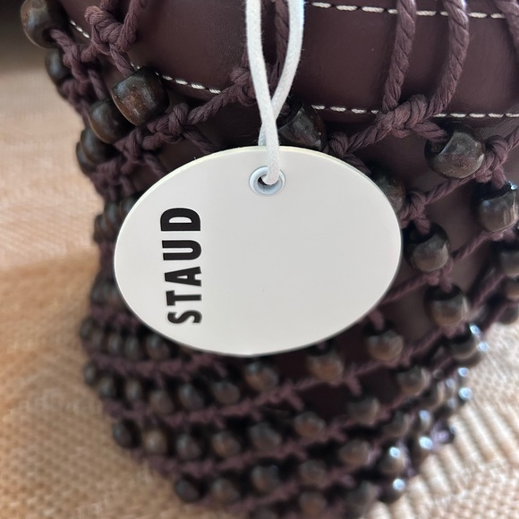 NWT Staud Beaded Moreau Bag Chocolate - Picture 4 of 6